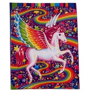 Lisa Frank Sticker Rainbow Stars Unicorn‎ Horse Pony Glitter Sparkles 1.75x1.25"